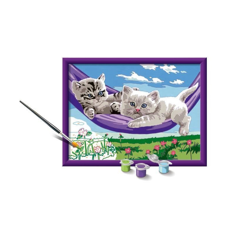 CreArt Kids 18x24cm Kittens in the Hammock, Paint by Numbers Kit, Ages