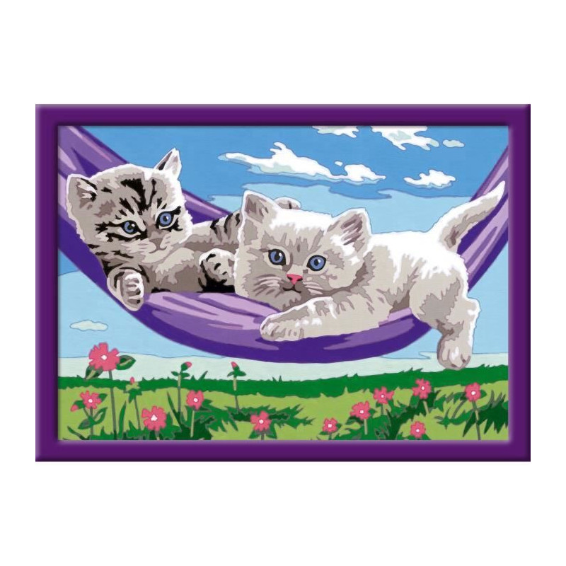 CreArt Kids 18x24cm Kittens in the Hammock, Paint by Numbers Kit, Ages
