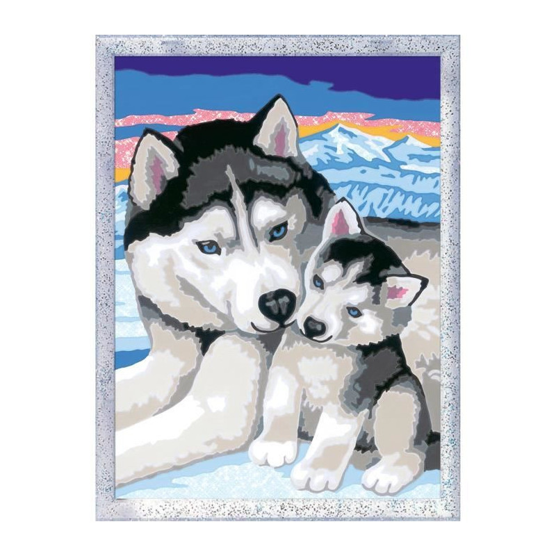 CreArt Kids 18x24cm Sweet Husky Kisses, Paint by Numbers Kit, Art Numb