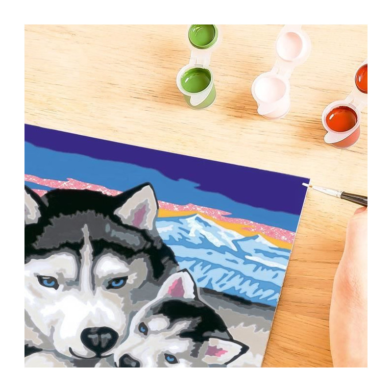 CreArt Kids 18x24cm Sweet Husky Kisses, Paint by Numbers Kit, Art Numb