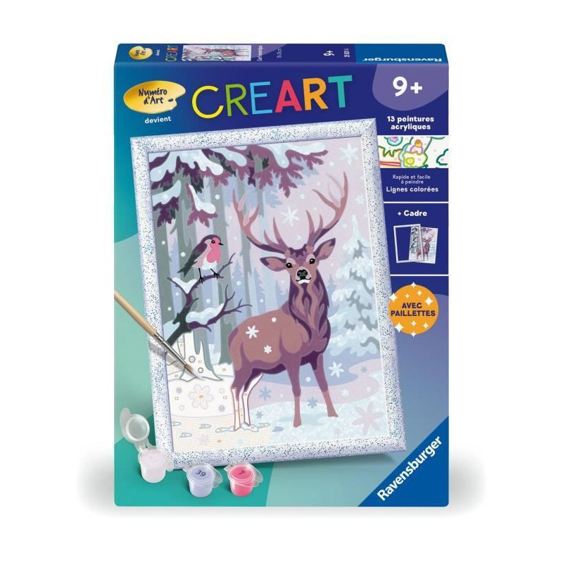 CreArt Kids 18x24cm Romantic Deer, Paint by Numbers Kit, Art Number, A