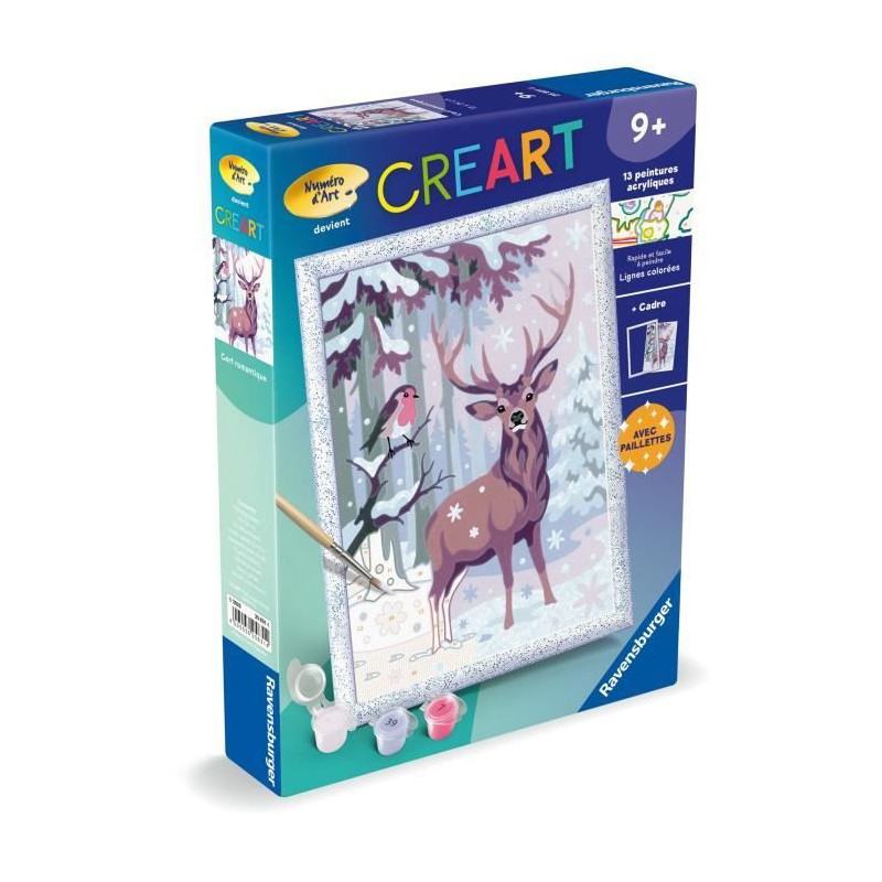 CreArt Kids 18x24cm Romantic Deer, Paint by Numbers Kit, Art Number, A