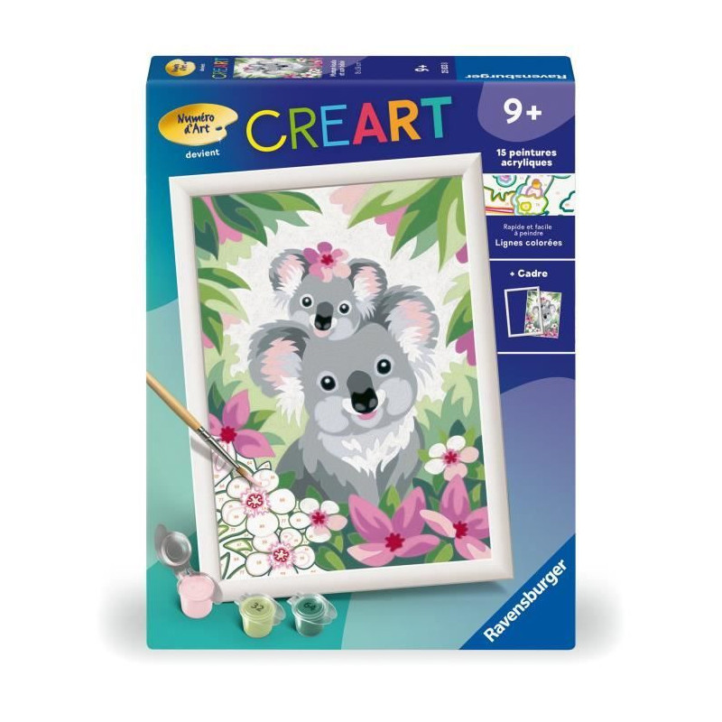 CreArt Kids 18x24cm Koala Mom and Baby, Paint by Numbers Kit, Art Numb