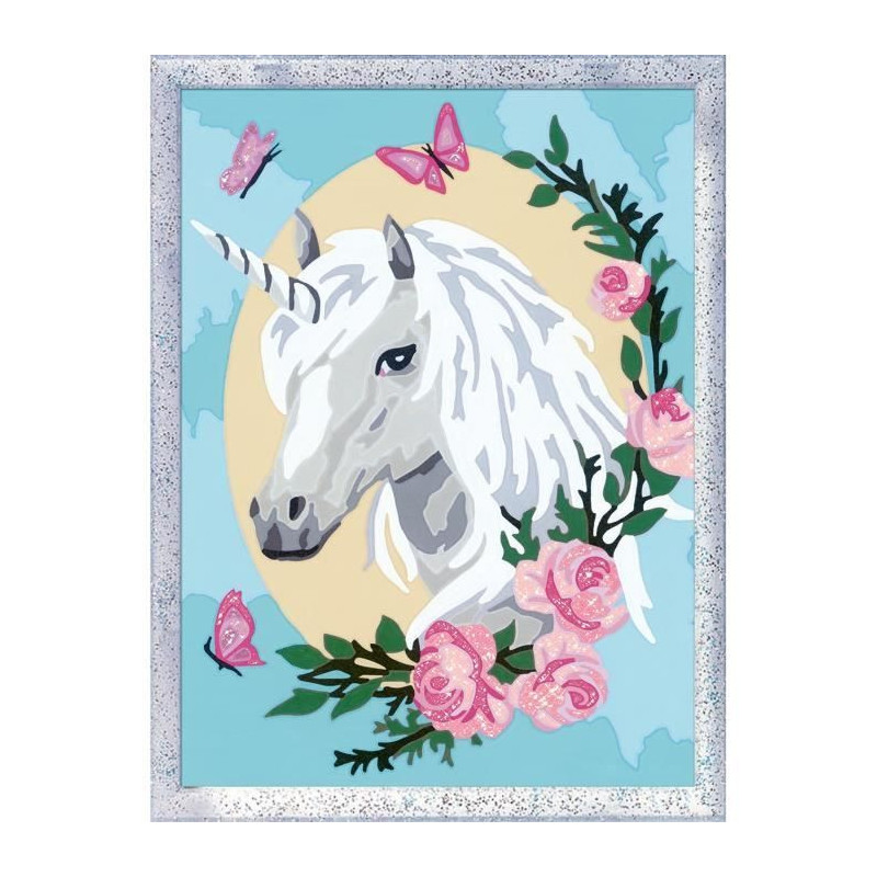 CreArt Kids 18x24cm Flowery Unicorn, Ages 9+, Paint by Numbers Kit, Ar