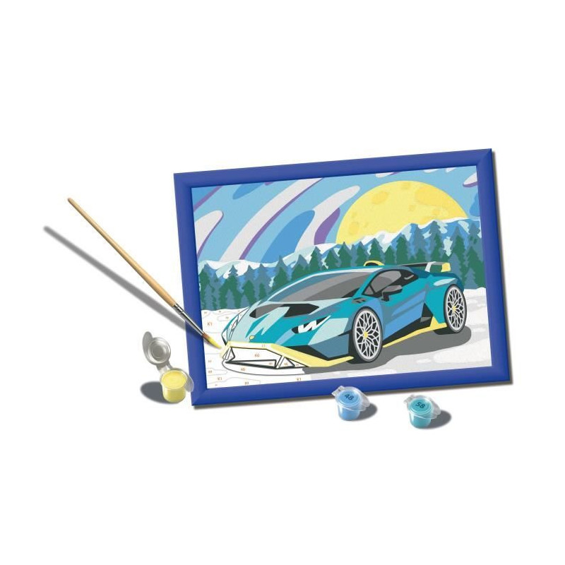 CreArt Kids 18x24cm Lamborghini, Paint by Numbers Kit, Art Number, Age