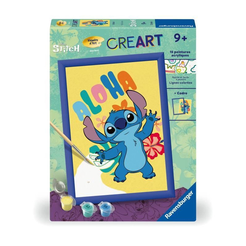 CreArt Kids 18x24cm Stitch, Paint by Numbers Kit, Ages 7+, 25844, Rave