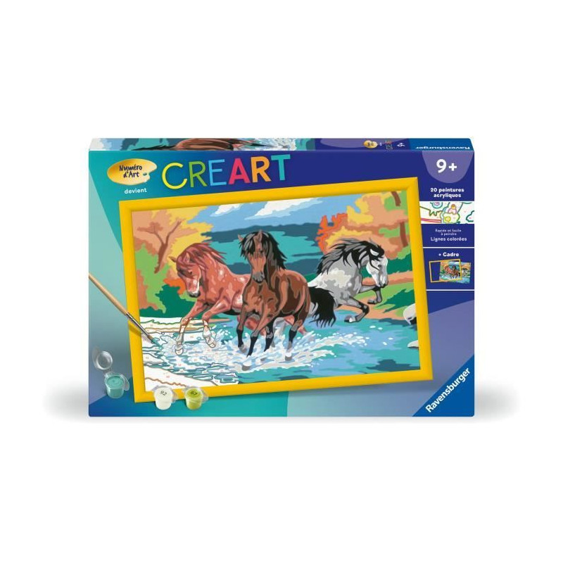 CreArt Kids 31x21cm Horse Herd, Paint by Numbers Kit, Art Number, Ages