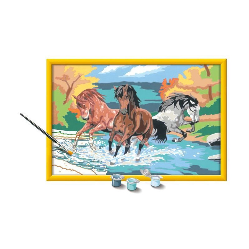 CreArt Kids 31x21cm Horse Herd, Paint by Numbers Kit, Art Number, Ages
