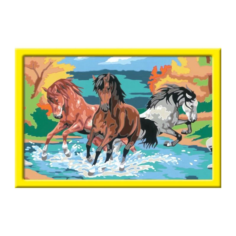CreArt Kids 31x21cm Horse Herd, Paint by Numbers Kit, Art Number, Ages