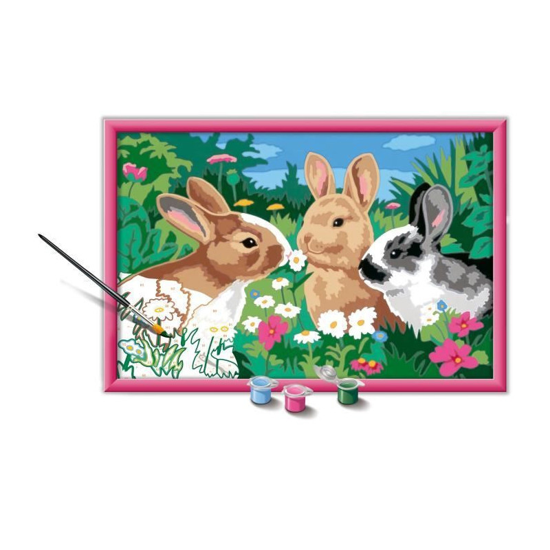 CreArt Kids 31x21cm Rabbits in the Meadow, Paint by Numbers Kit, Ages