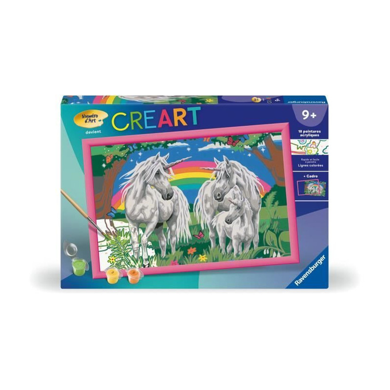 CreArt Kids 31x21cm Unicorn Land, Paint by Numbers Kit, Art Number, Ag