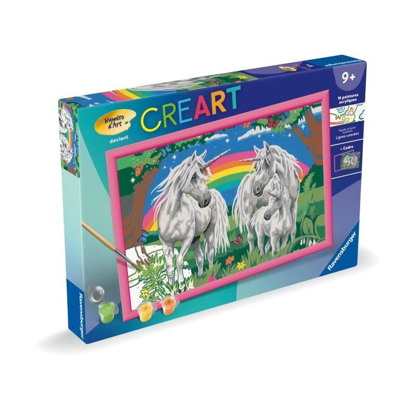 CreArt Kids 31x21cm Unicorn Land, Paint by Numbers Kit, Art Number, Ag