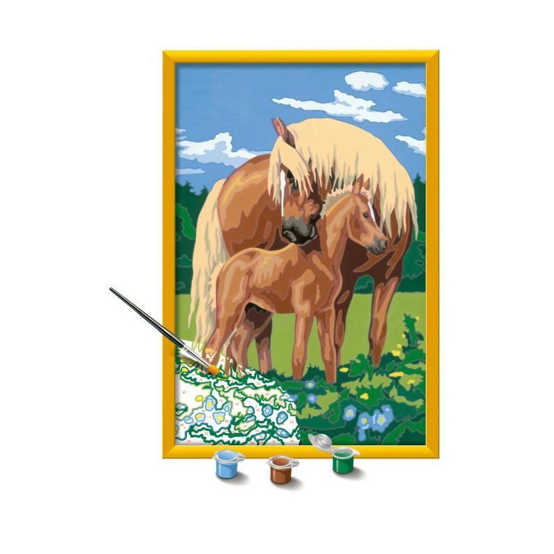 CreArt Kids 31x21cm Proud Horses, Paint by Numbers Kit, Art Number, Ag