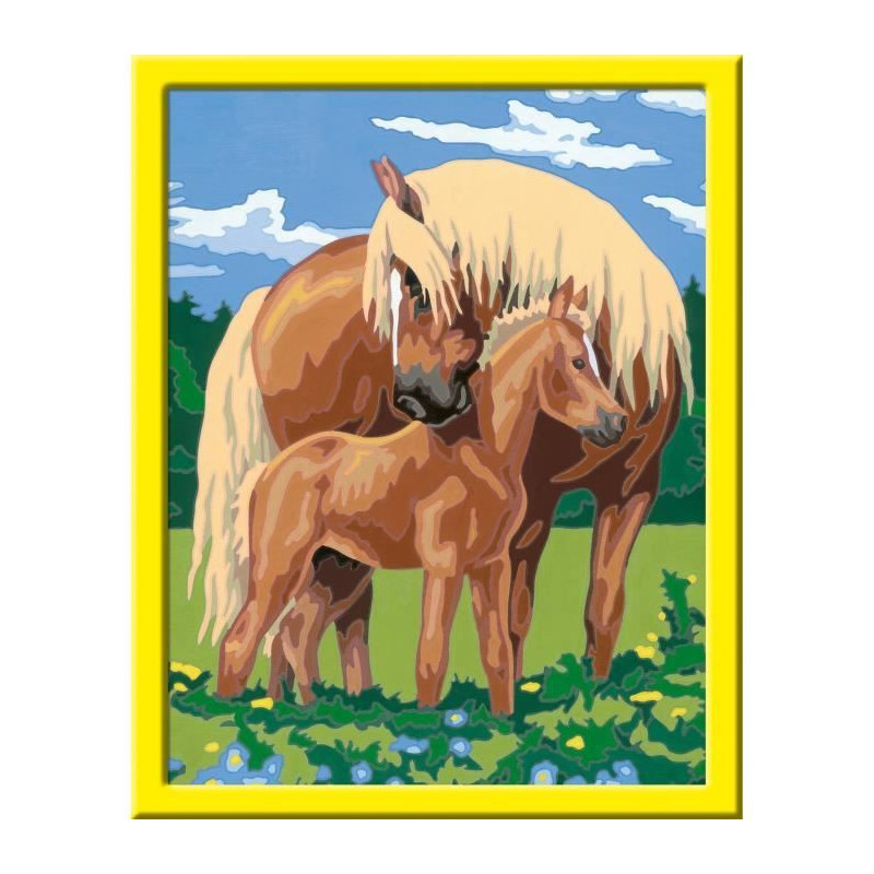 CreArt Kids 31x21cm Proud Horses, Paint by Numbers Kit, Art Number, Ag