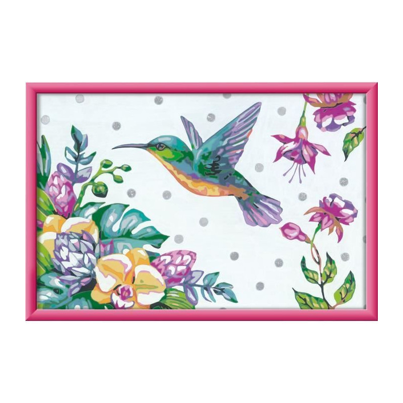 CreArt Kids 31x21cm Hummingbird and Exotic Flowers, Paint by Numbers K