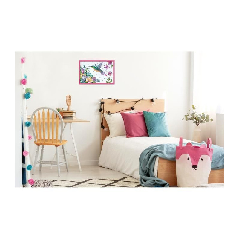 CreArt Kids 31x21cm Hummingbird and Exotic Flowers, Paint by Numbers K