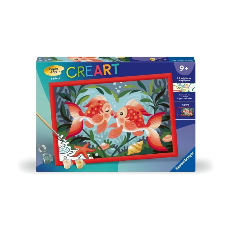 CreArt Kids 31x21cm Fish Kisses, Paint by Numbers Kit, Art Number, Age