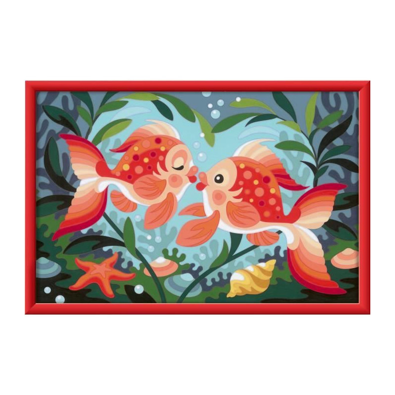CreArt Kids 31x21cm Fish Kisses, Paint by Numbers Kit, Art Number, Age