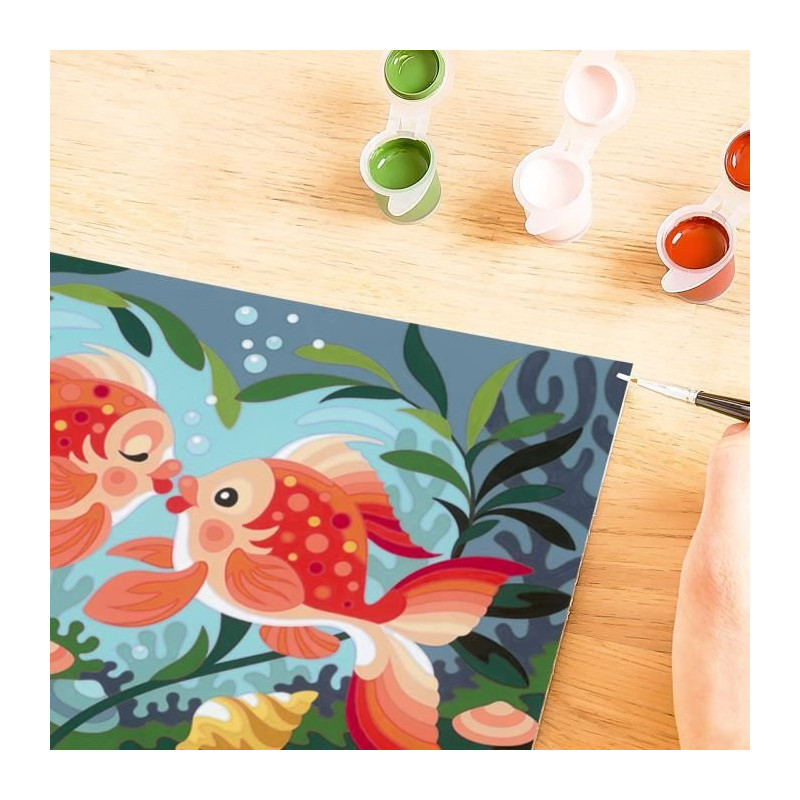 CreArt Kids 31x21cm Fish Kisses, Paint by Numbers Kit, Art Number, Age