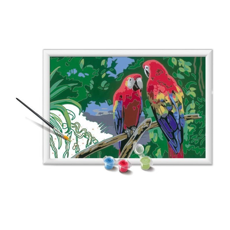CreArt Kids 31x21cm Parrots, Paint by Numbers Kit, Ages 7+, 25854, Rav