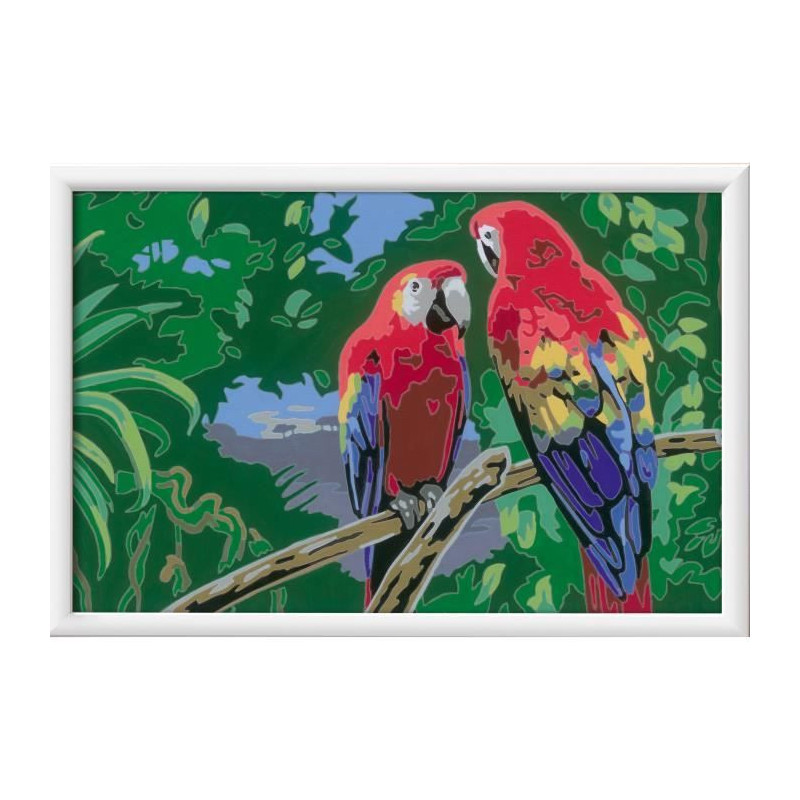 CreArt Kids 31x21cm Parrots, Paint by Numbers Kit, Ages 7+, 25854, Rav