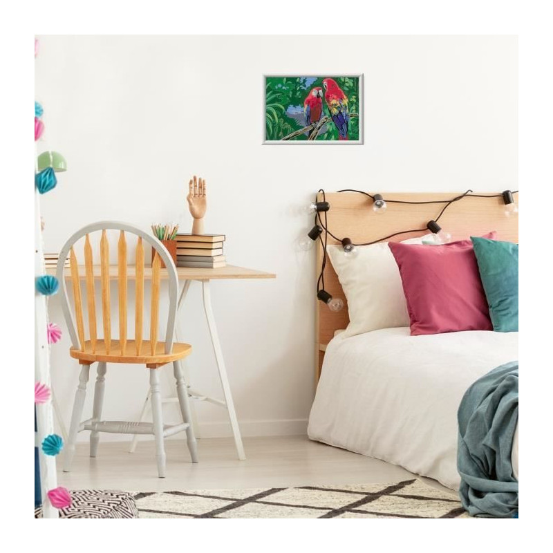 CreArt Kids 31x21cm Parrots, Paint by Numbers Kit, Ages 7+, 25854, Rav