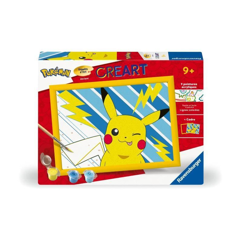 CreArt Kids 18x24cm Pikachu Lightning Bolt, Paint by Numbers Kit, Ages