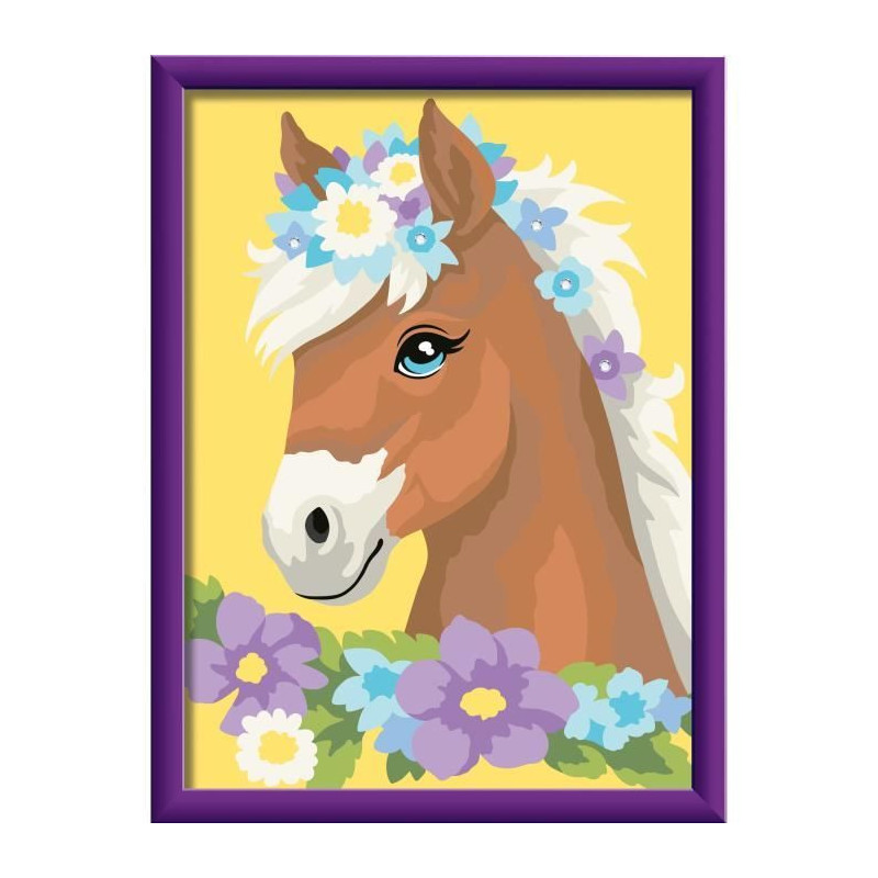 CreArt Kids 18x24cm Flowery Horse, Paint by Numbers Kit, Art Number, A