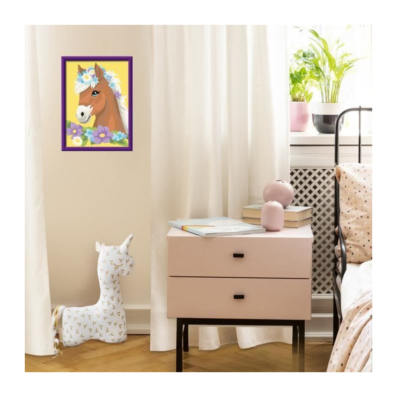 CreArt Kids 18x24cm Flowery Horse, Paint by Numbers Kit, Art Number, A