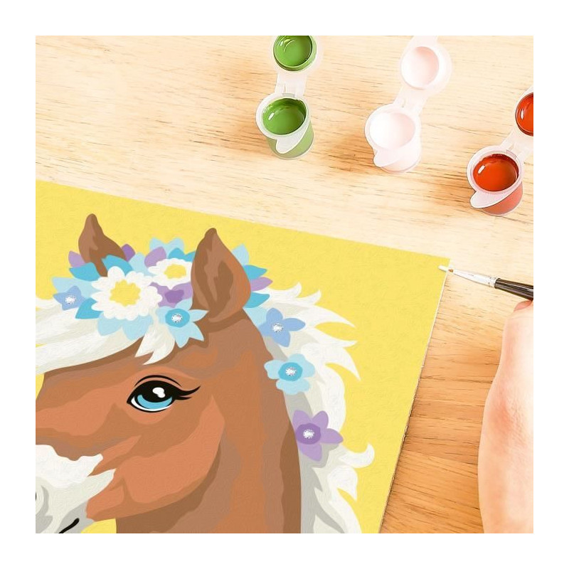 CreArt Kids 18x24cm Flowery Horse, Paint by Numbers Kit, Art Number, A