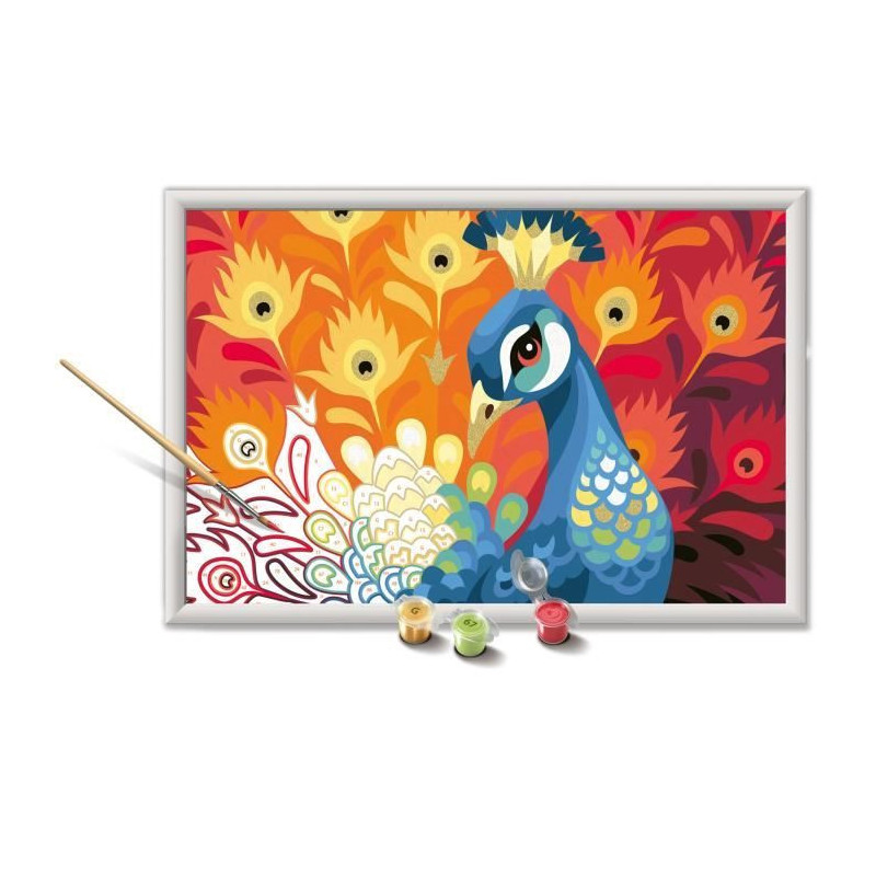 CreArt Kids 31x21cm Peacock, Paint by Numbers Kit, Ages 9+, 25907, Rav