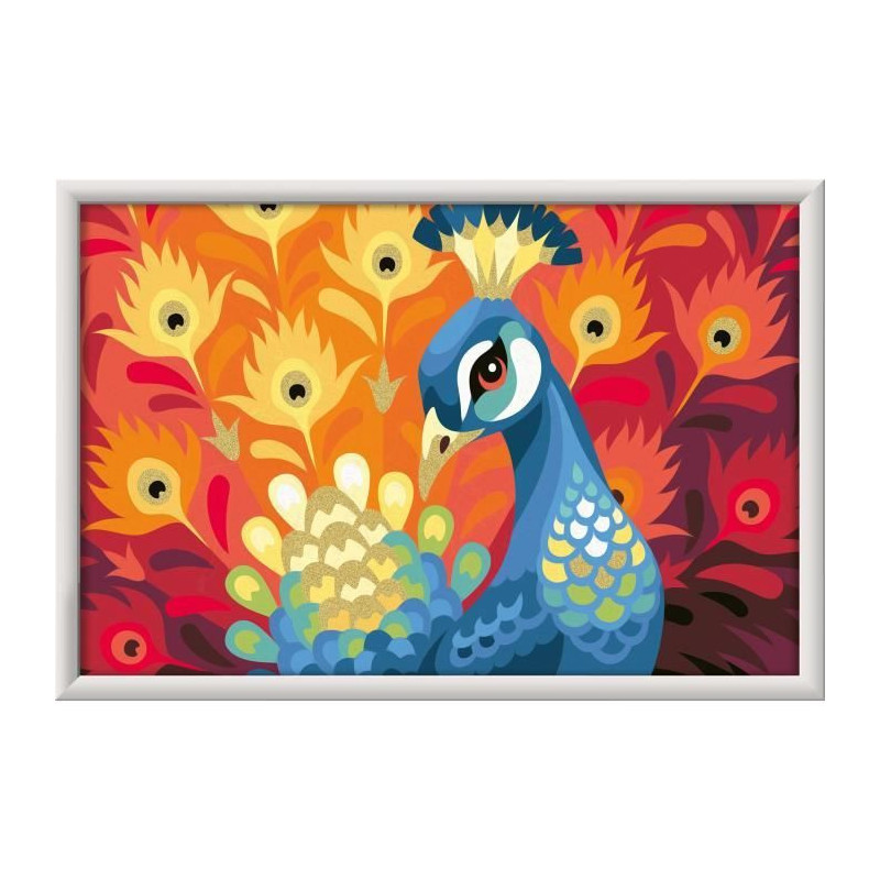CreArt Kids 31x21cm Peacock, Paint by Numbers Kit, Ages 9+, 25907, Rav
