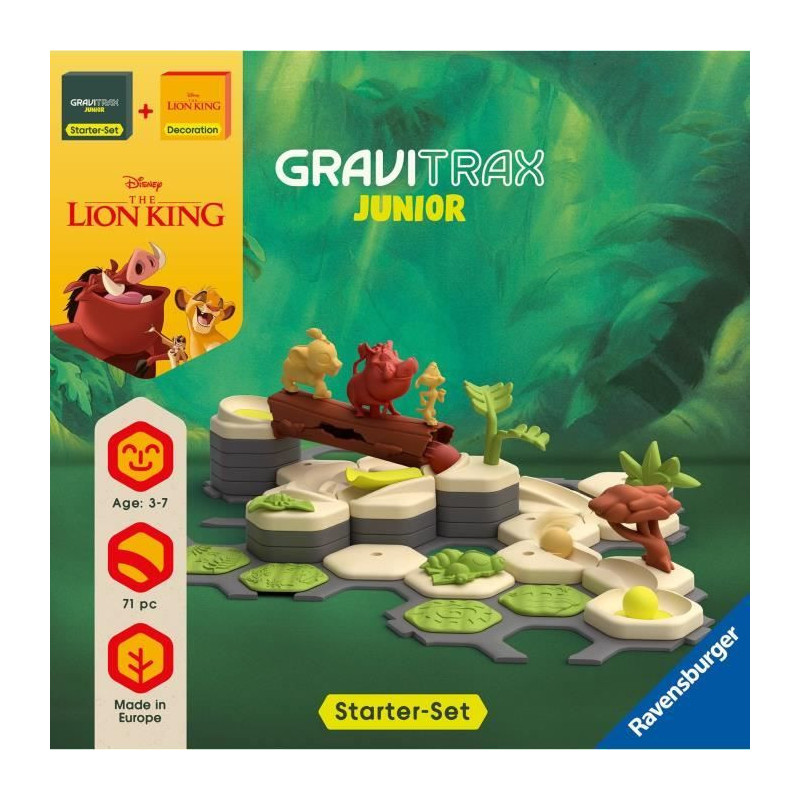 Gravitrax Junior Starter Set The Lion King, Marble Run, 71 Pieces, Age