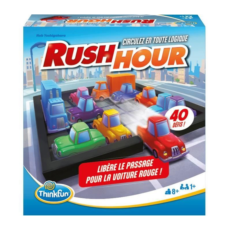 ThinkFun Rush Hou- Logic game-Puzzle-Traffic jam-40 challenges 4 level