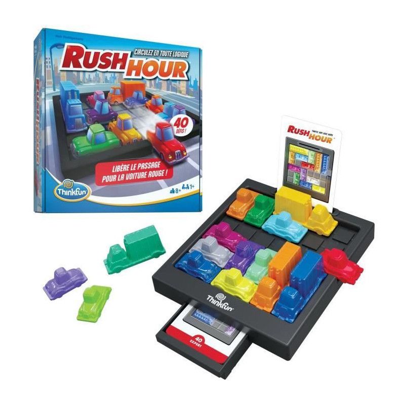 ThinkFun Rush Hou- Logic game-Puzzle-Traffic jam-40 challenges 4 level