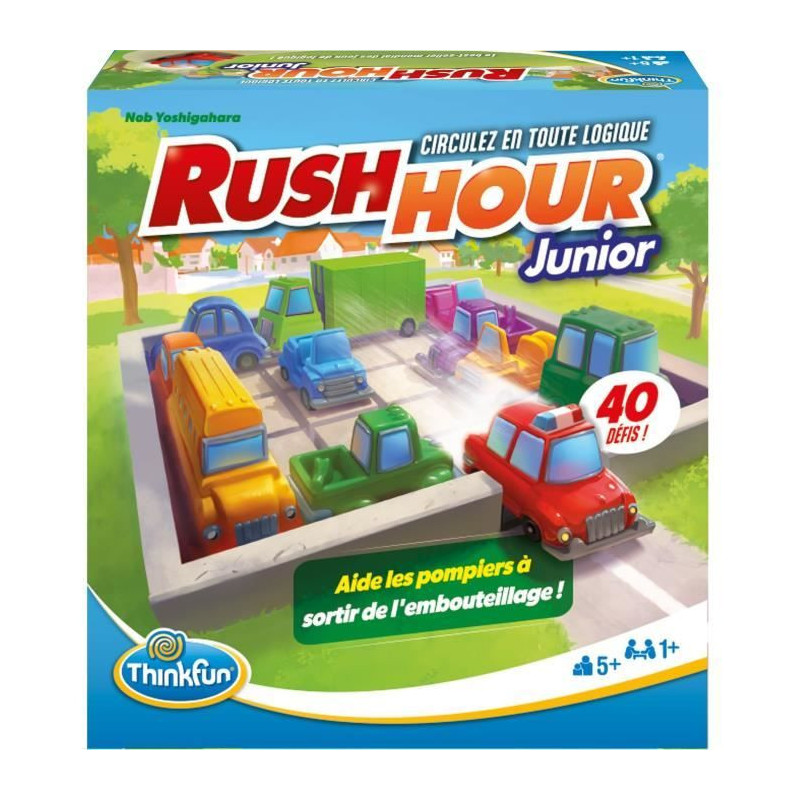 ThinkFun-Rush Hour Junior-Logic game-Puzzle-Traffic jam-40 challenges