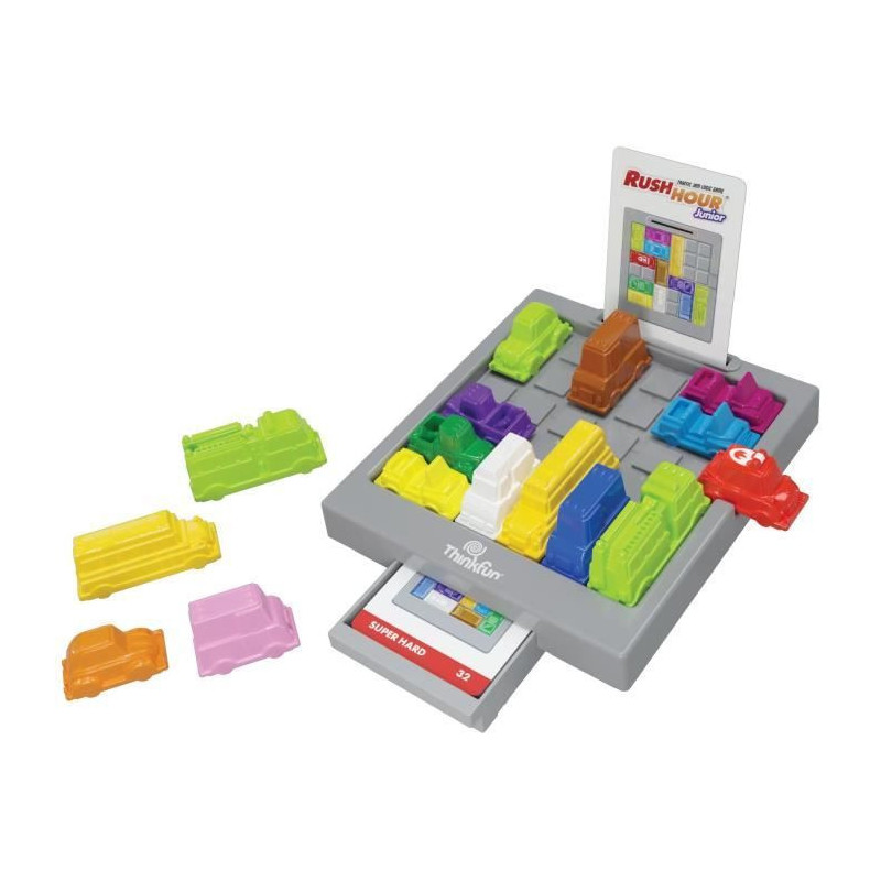 ThinkFun-Rush Hour Junior-Logic game-Puzzle-Traffic jam-40 challenges