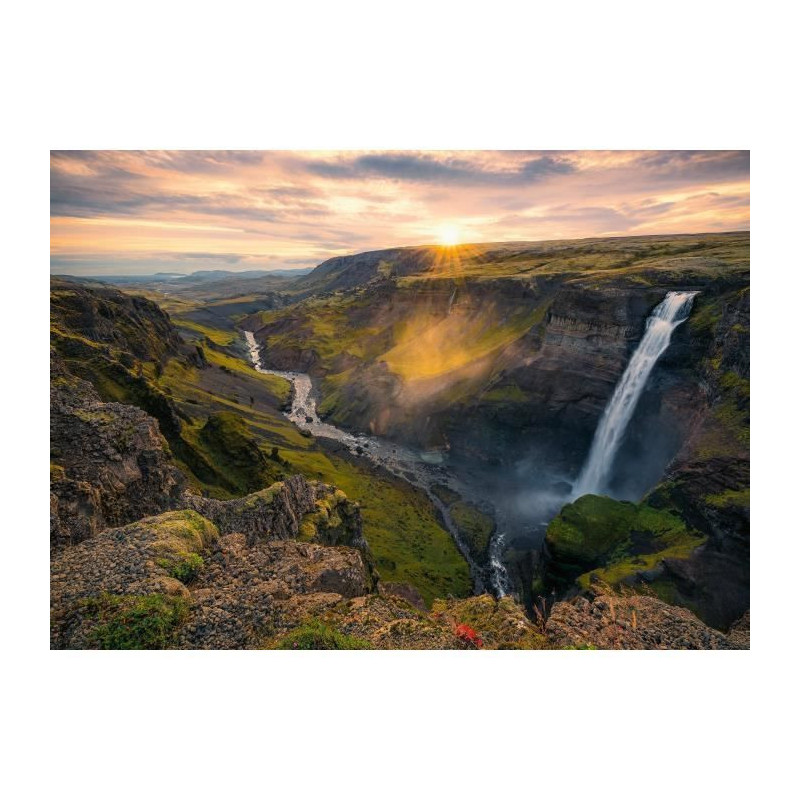 Ravensburger-Puzzle 1000p-Háifoss Waterfall, Iceland (Highlights)-Adu