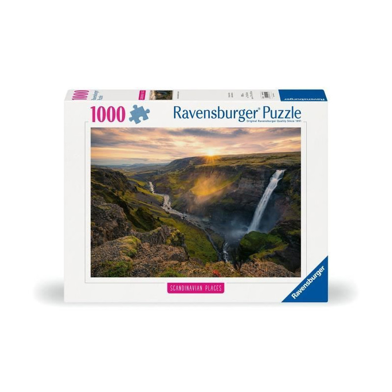 Ravensburger-Puzzle 1000p-Háifoss Waterfall, Iceland (Highlights)-Adu