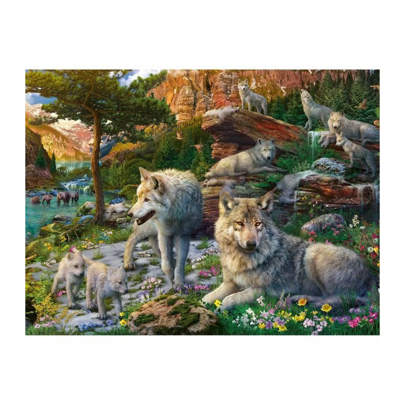 Puzzle 1500 pieces Wolves in Spring, Adults & Children from 14 years o