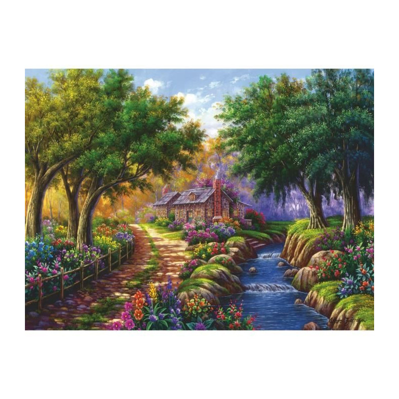 Ravensburger-Puzzle 1500p-Cottage by the river-Adults & children from