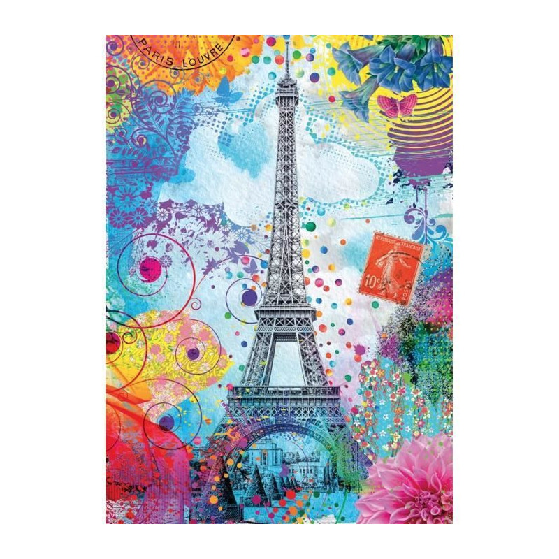 Nathan-Puzzle 1500 pieces-Multicolored Eiffel Tower/Lars Stewart-Adult
