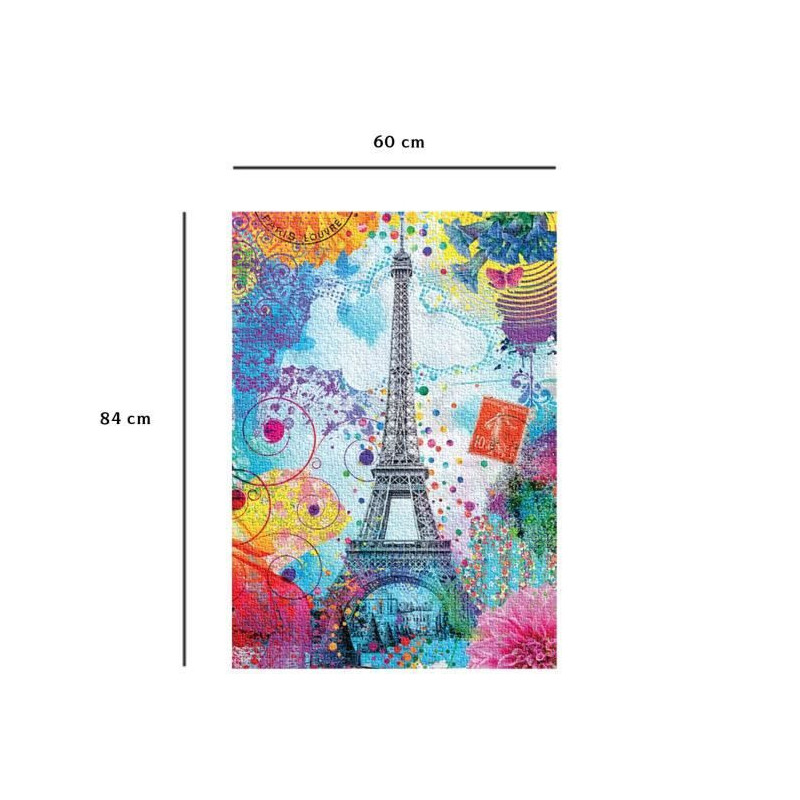 Nathan-Puzzle 1500 pieces-Multicolored Eiffel Tower/Lars Stewart-Adult