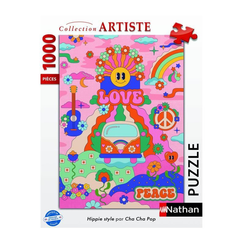 1000 Piece Hippie Style / Cha Cha Pop Puzzle, Ages 14, Premium Quality