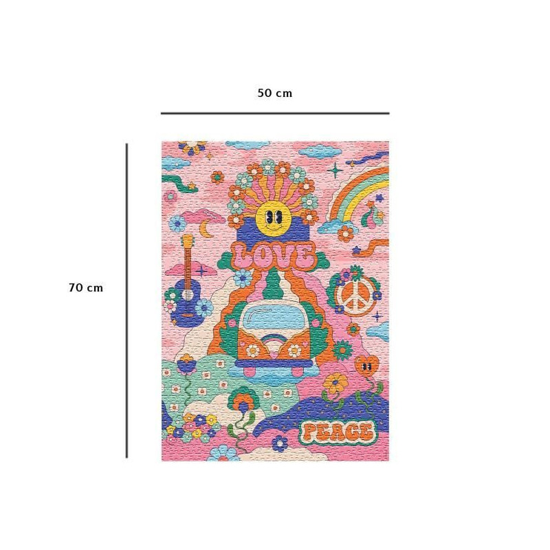 1000 Piece Hippie Style / Cha Cha Pop Puzzle, Ages 14, Premium Quality