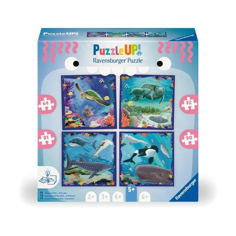 Children's Puzzle, UP! Puzzle, Sea Animals, Ages 5+, 12004004, Ravensb