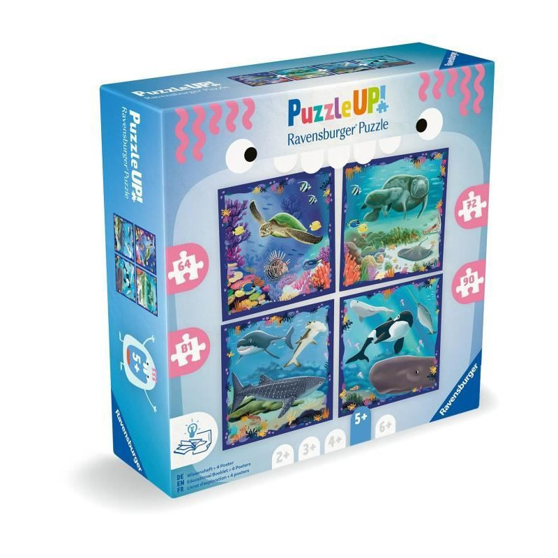 Children's Puzzle, UP! Puzzle, Sea Animals, Ages 5+, 12004004, Ravensb