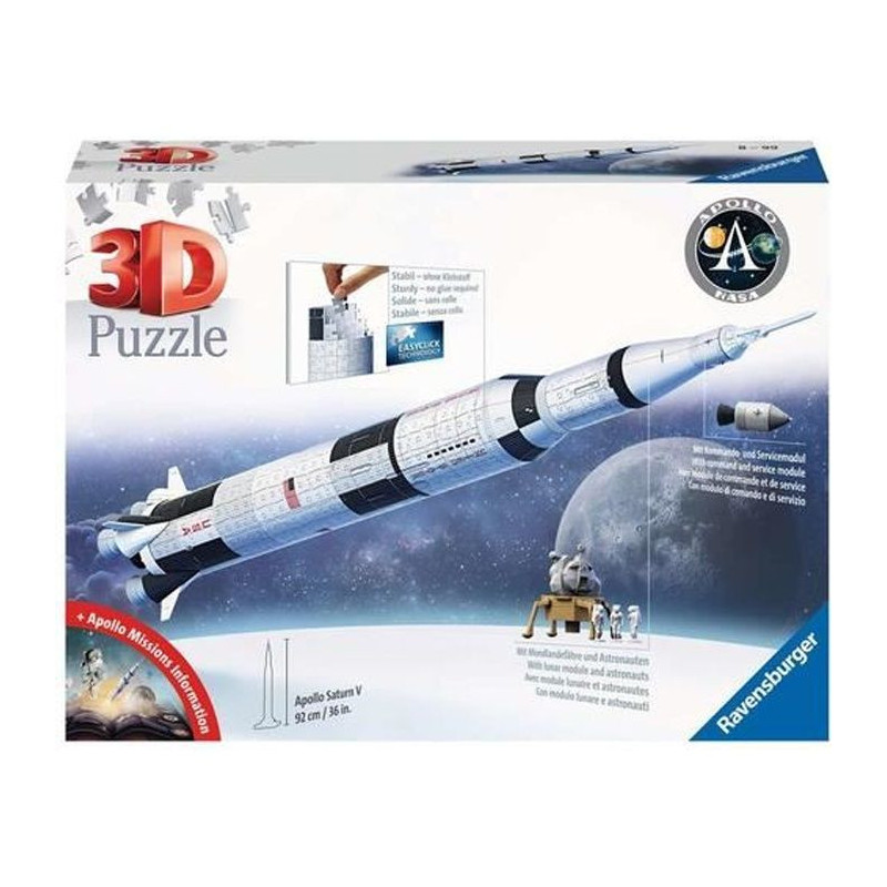 3D Puzzle Saturn V space rocket - Ravensburger - 440 pieces - NASA - F