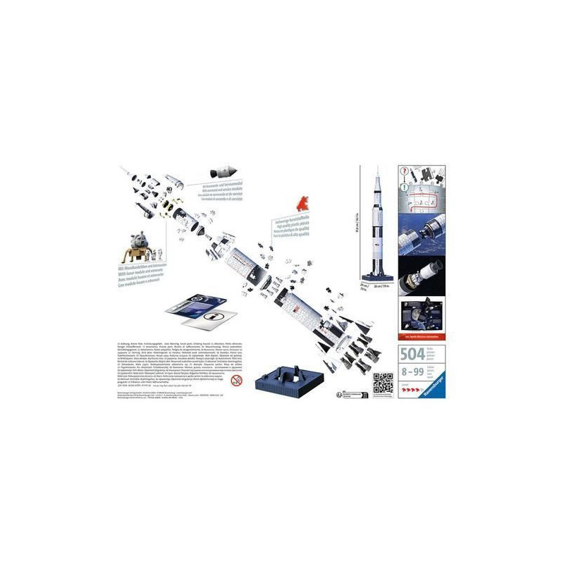 3D Puzzle Saturn V space rocket - Ravensburger - 440 pieces - NASA - F