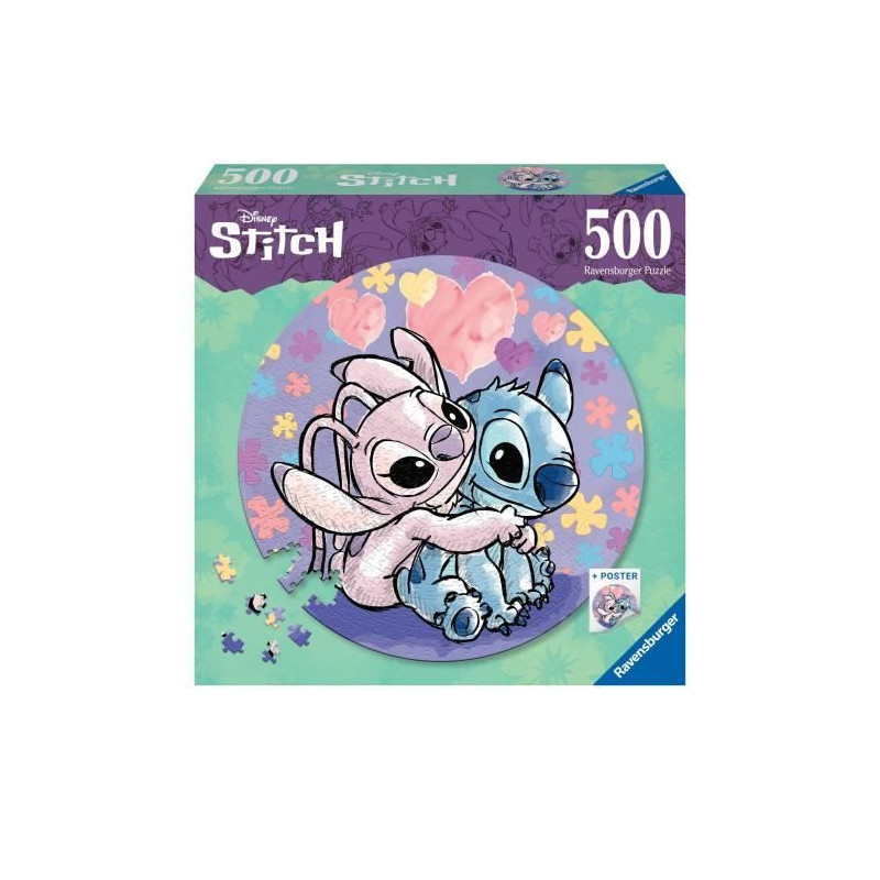 Round puzzle 500 pieces Stitch - 10 year olds - Ravensburger - Disney